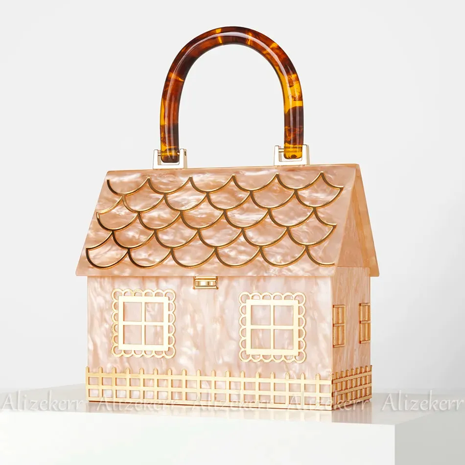 Alizekerr Acrylic Box Evening Clutch Bags Women Luxury Designer