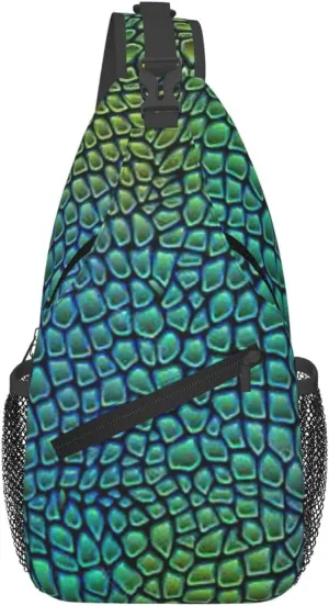 Alligator Skin Crossbody Chest Bag Lightweight Sling Daypackstravel Hiking Cycling For Men Women