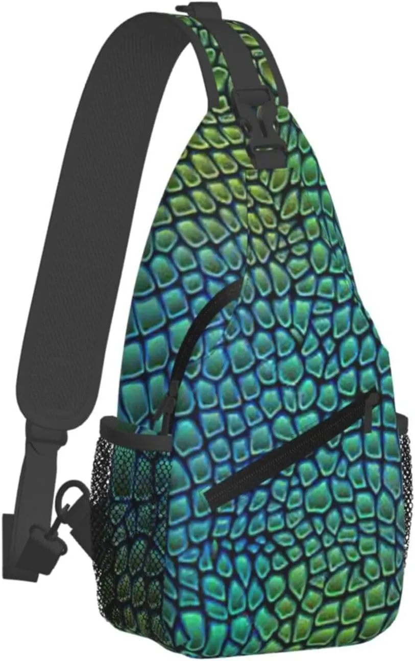 Alligator Skin Crossbody Chest Bag Lightweight Sling Daypackstravel Hiking Cycling For Men Women