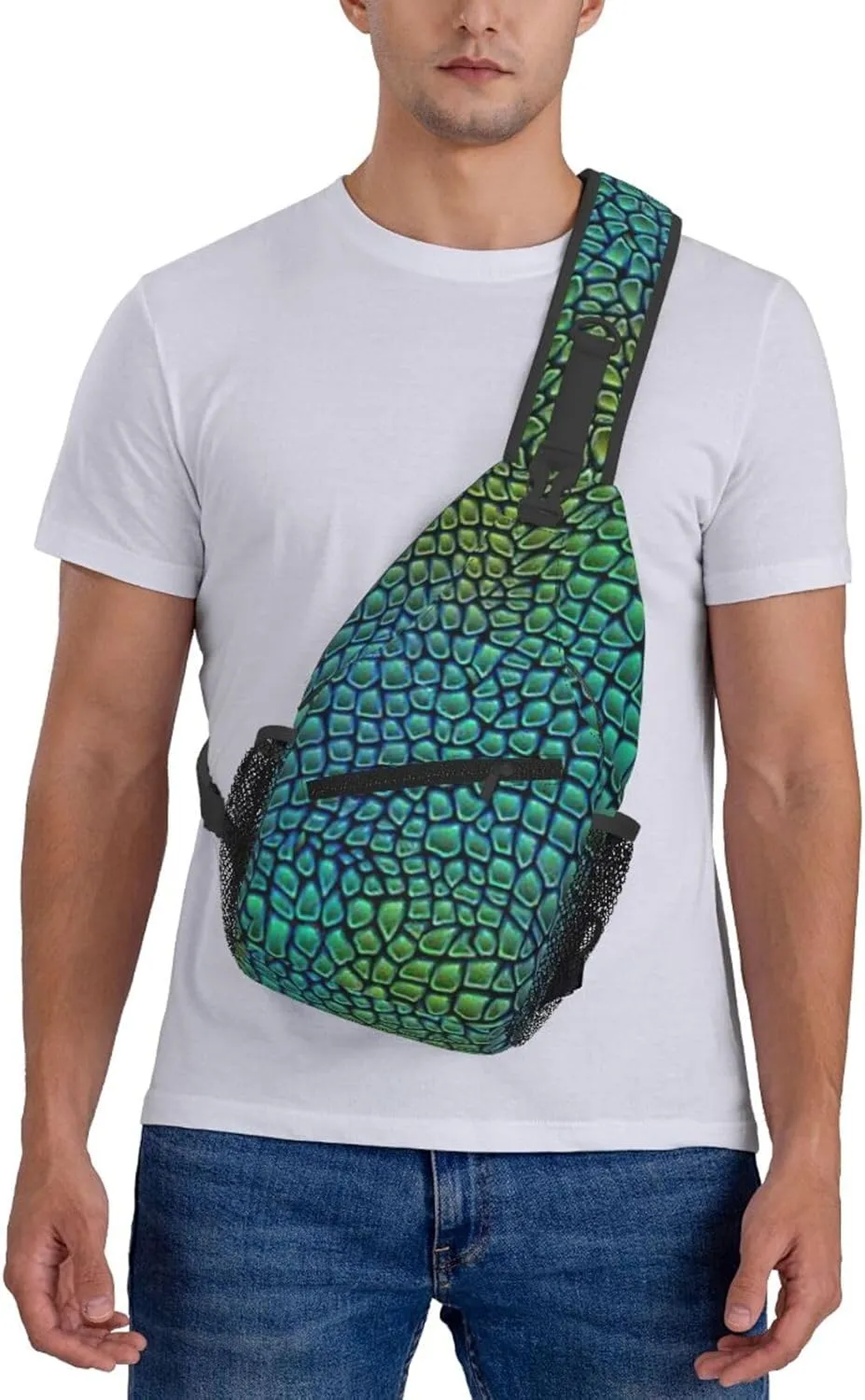 Alligator Skin Crossbody Chest Bag Lightweight Sling Daypackstravel Hiking Cycling For Men Women