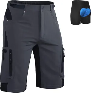 Ally Mens Mountain Bike Shorts 4D Padded Baggy Bicycle Cycling Biking Bike Shorts Lightweight Loose-fit