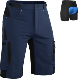 Ally Mens Mountain Bike Shorts 4D Padded Baggy Bicycle Cycling Biking Bike Shorts Lightweight Loose-fit