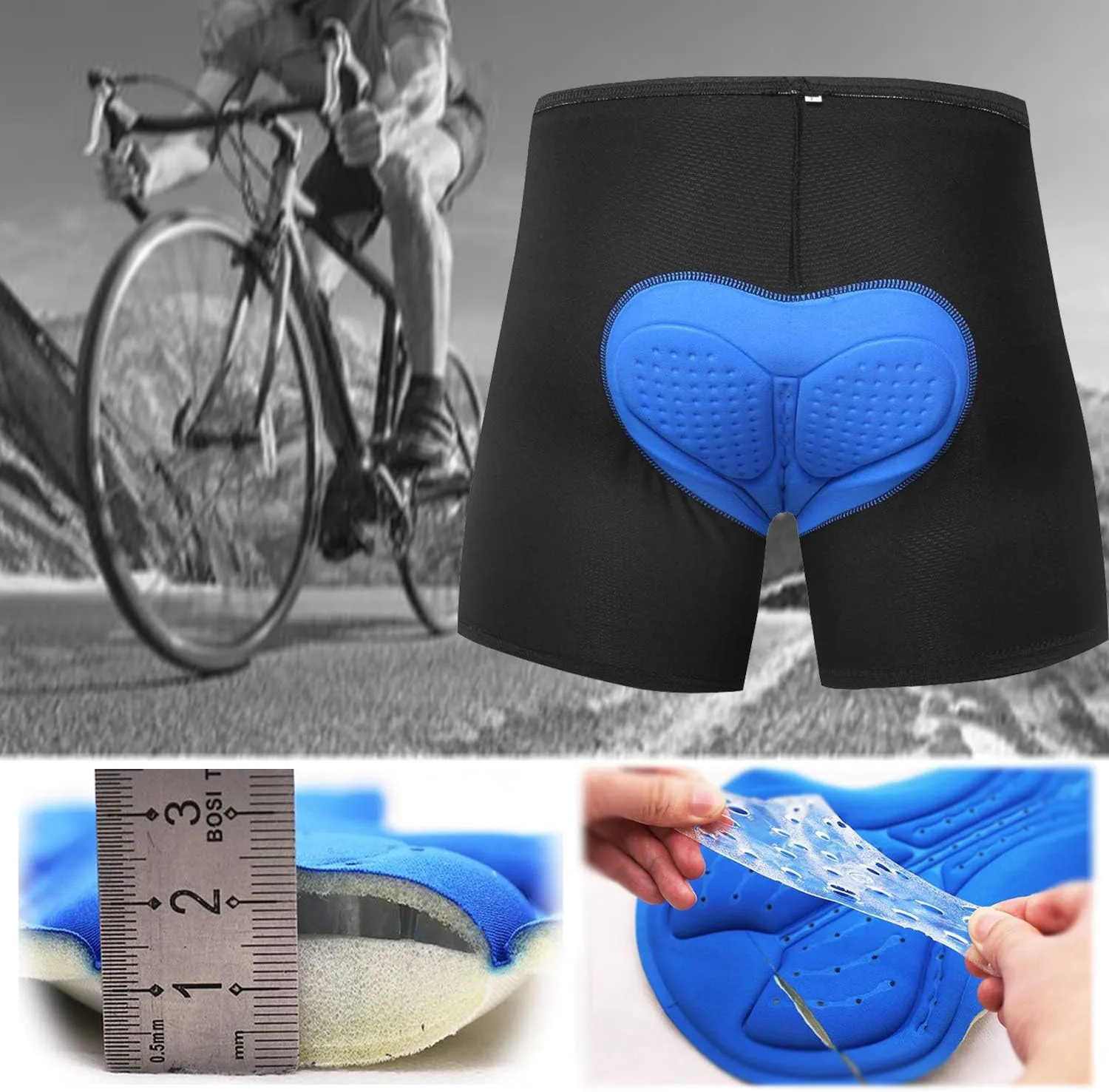 Ally Mens Mountain Bike Shorts 4D Padded Baggy Bicycle Cycling Biking Bike Shorts Lightweight Loose-fit