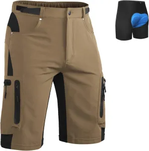 Ally Mens Mountain Bike Shorts 4D Padded Baggy Bicycle Cycling Biking Bike Shorts Lightweight Loose-fit
