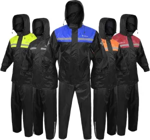 ALPHA CYCLE GEAR Rain Suit for Men & Women Jackets Pant Gear Reflective Rainsuit Waterproof (BLUE, MEDIUM)