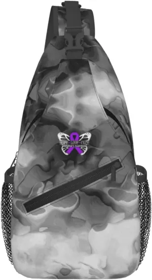 Alzheimer's Disease Awareness Sling Bag Crossbody Backpack Shoulder Casual Daypack Bag for Men Women