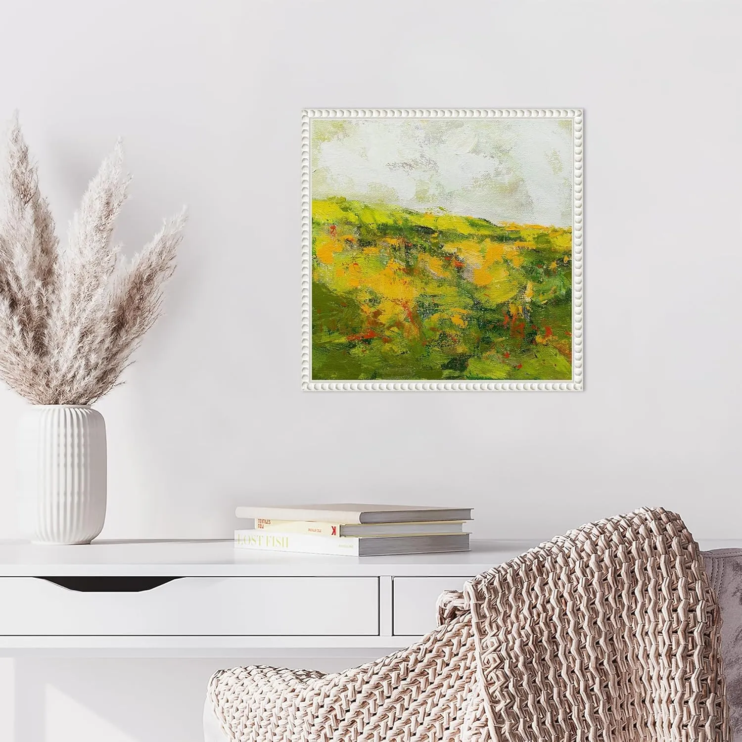 Amanti Art Framed Canvas Wall Art 16x16 Doncaster by Allan Friedlander, Framed Wall Art Canvas, Abstract Artwork, Traditional Decor, Small Poster Painting for Living Room, Bedroom, Bathroom, Kitchen,