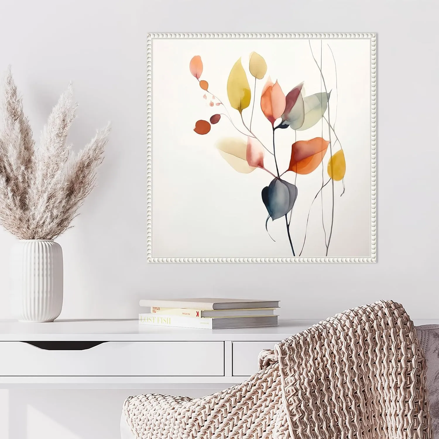 Amanti Art Framed Canvas Wall Art Print (22x22) Fluid Floral Artistry I by Irena Orlov Float Framed Canvas Art for Wall Decor, Living Room, Bedroom, Bathroom, Kitchen, Office or Business Artwork