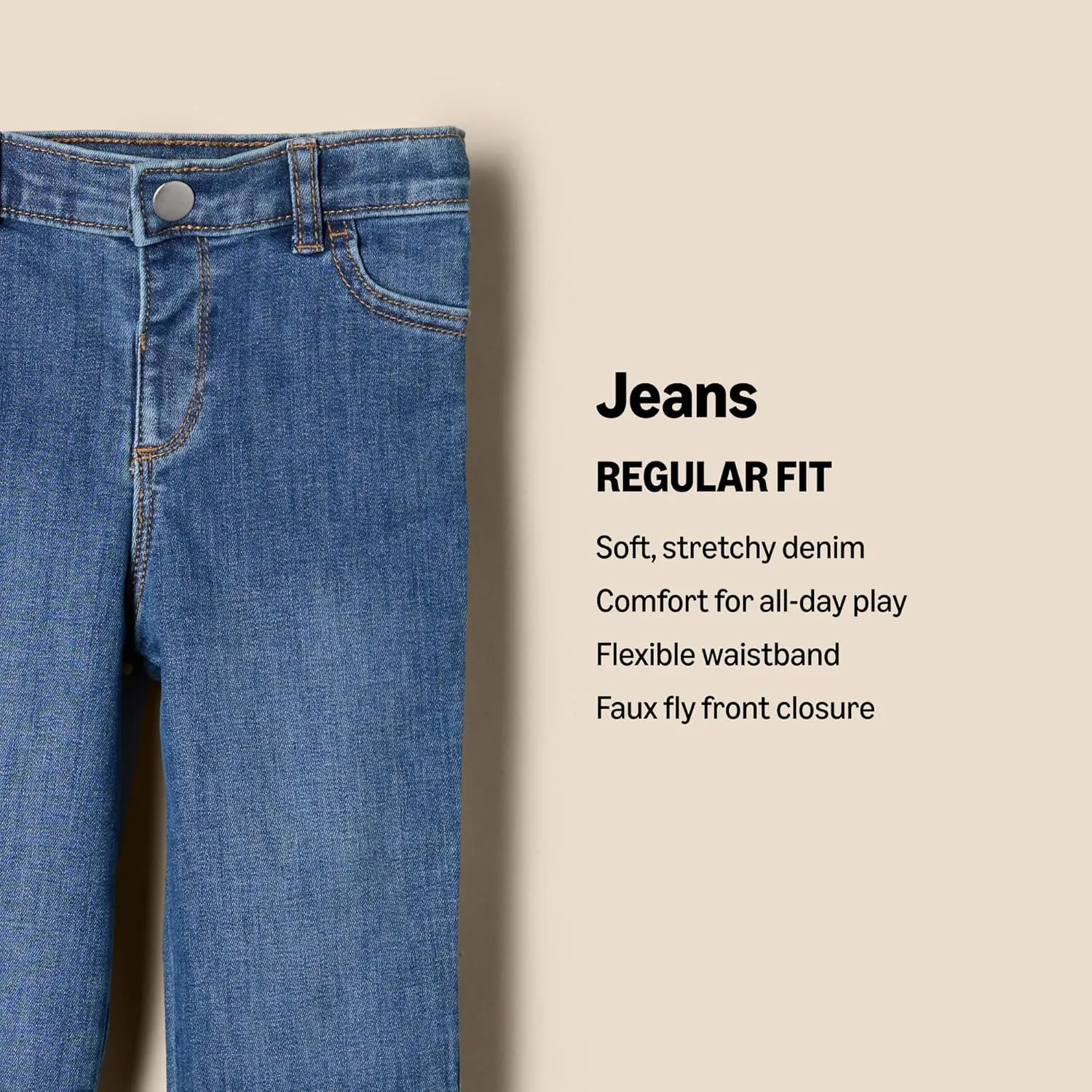 Amazon Essentials x Sofia Grainge Toddlers and Baby Boys' Straight Fit Jeans