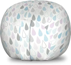 Ambesonne Colorful Storage Toy Bag Chair, Big Droplets Motif Filled with Ornate Lines and Dots Urban Life Vibrant Art, Stuffed Animal Organizer Washable Bag, Small Size, Multicolor