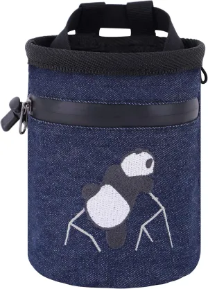 AMC Rock Climbing Panda Design Chalk Bag with Adjustable Belt