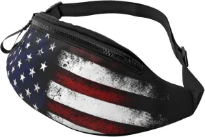 American Flag Fanny Pack Waist Bag Adjustable Belt Bag For Men Women Traveling Hiking Cycling Running