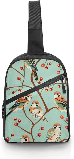 American Kestrel Pattern Sling Backpack Crossbody Shoulder Bag Casual Chest Bag Travel Hiking Daypack