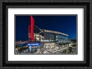 Amway Center 2X Matted 24x20 Black Ornate Framed Art Print from The Stadium Series