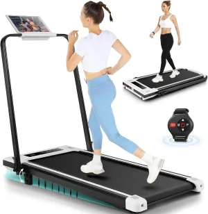 ANCHEER Folding Treadmill with Incline, 2.5HP Under Desk Treadmill for Home, 300lbs Low Noise Walking Pad with Remote Control and Handle Bar,Installation-Free