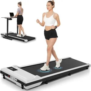 ANCHEER Under Desk Treadmill, 300lb Capacity, 2.5HP Portable 2 in 1 Walking Pad Treadmill with Remote, Compact Treadmills for Home Office Gym Desk Walking Running Machine with LED Display