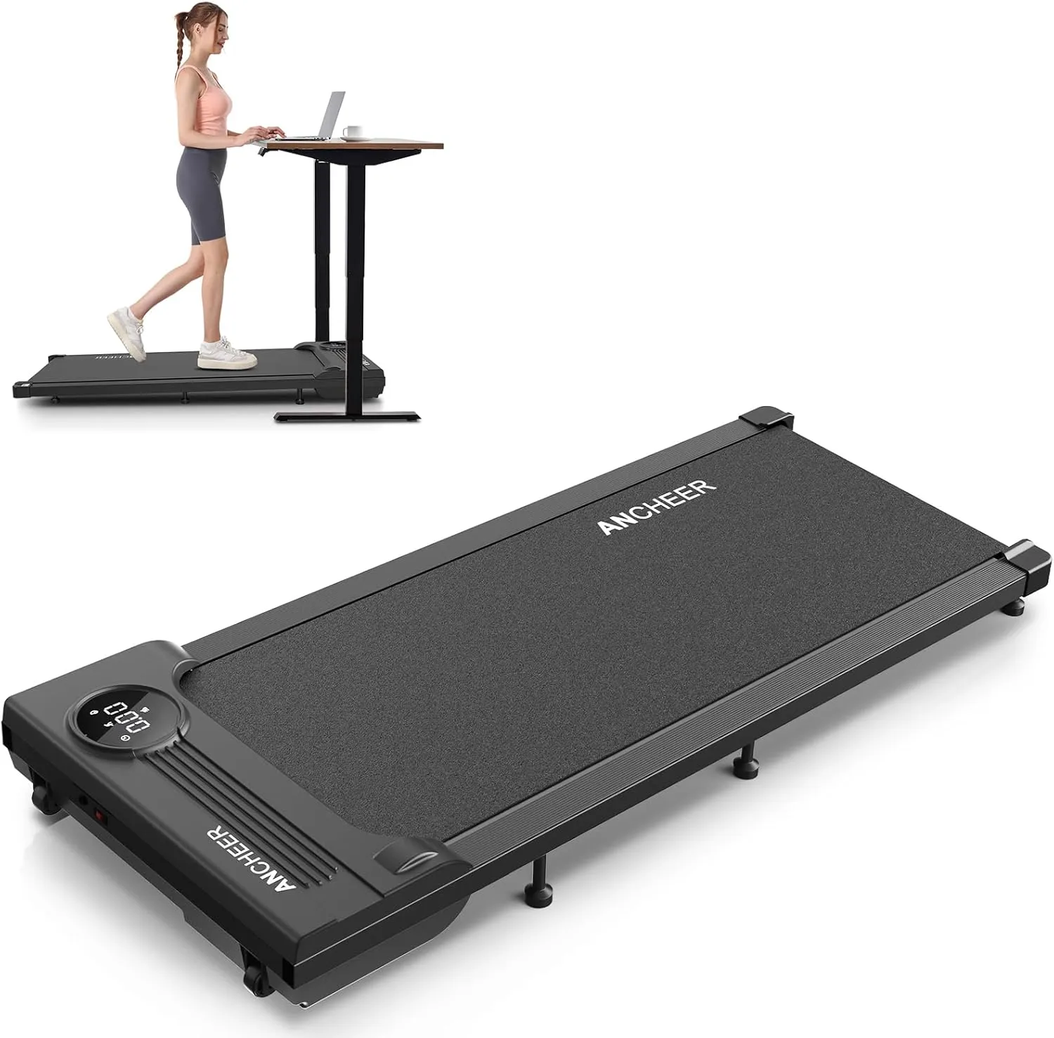 ANCHEER Walking Pad 2.5HP Under Desk Tredamill for Home Office, LCD Display, Portable Desk Treadmill Installation Free