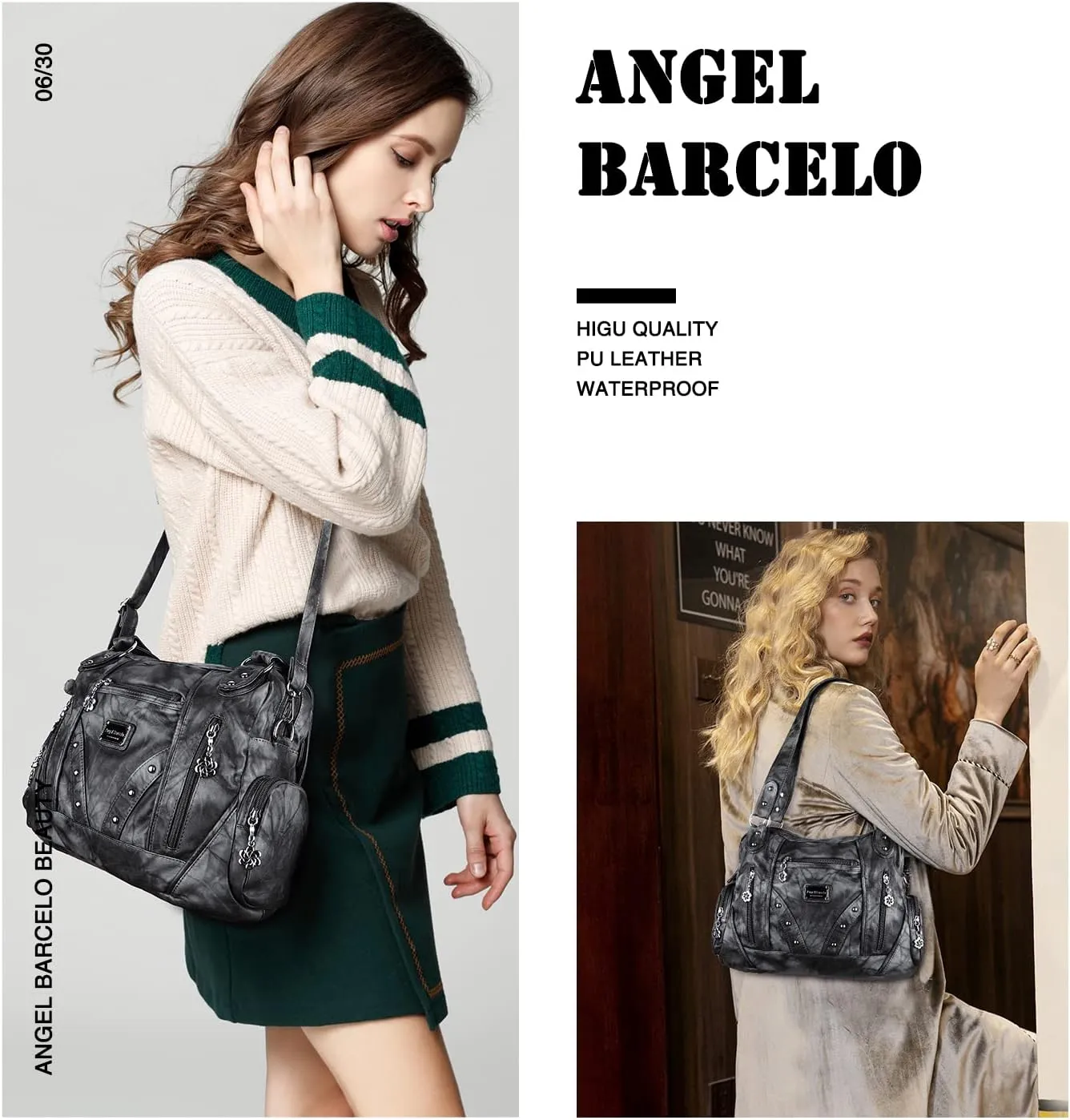 Angel Barcelo Hobo Bag for Women Crossbody Purse and Handbags Ladies Shoulder Bags