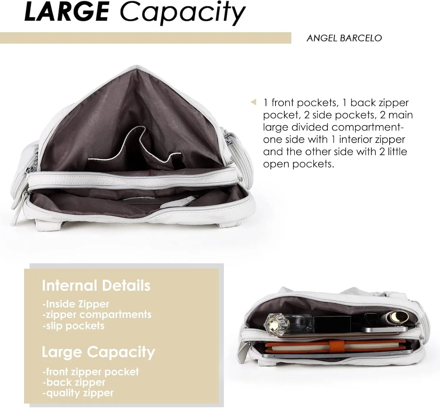 Angel Barcelo Hobo Bag for Women Crossbody Purse and Handbags Ladies Shoulder Bags