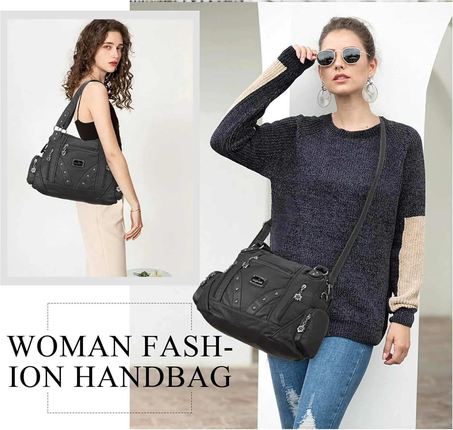 Angel Barcelo Hobo Bag for Women Crossbody Purse and Handbags Ladies Shoulder Bags