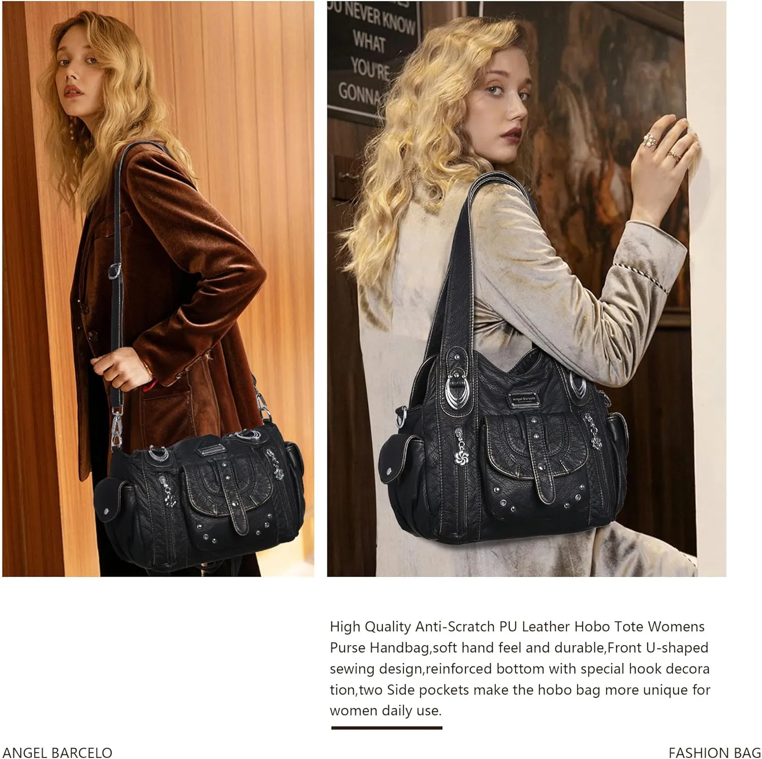 Angel Barcelo Hobo Bag for Women Crossbody Purse and Handbags Shoulder Bags