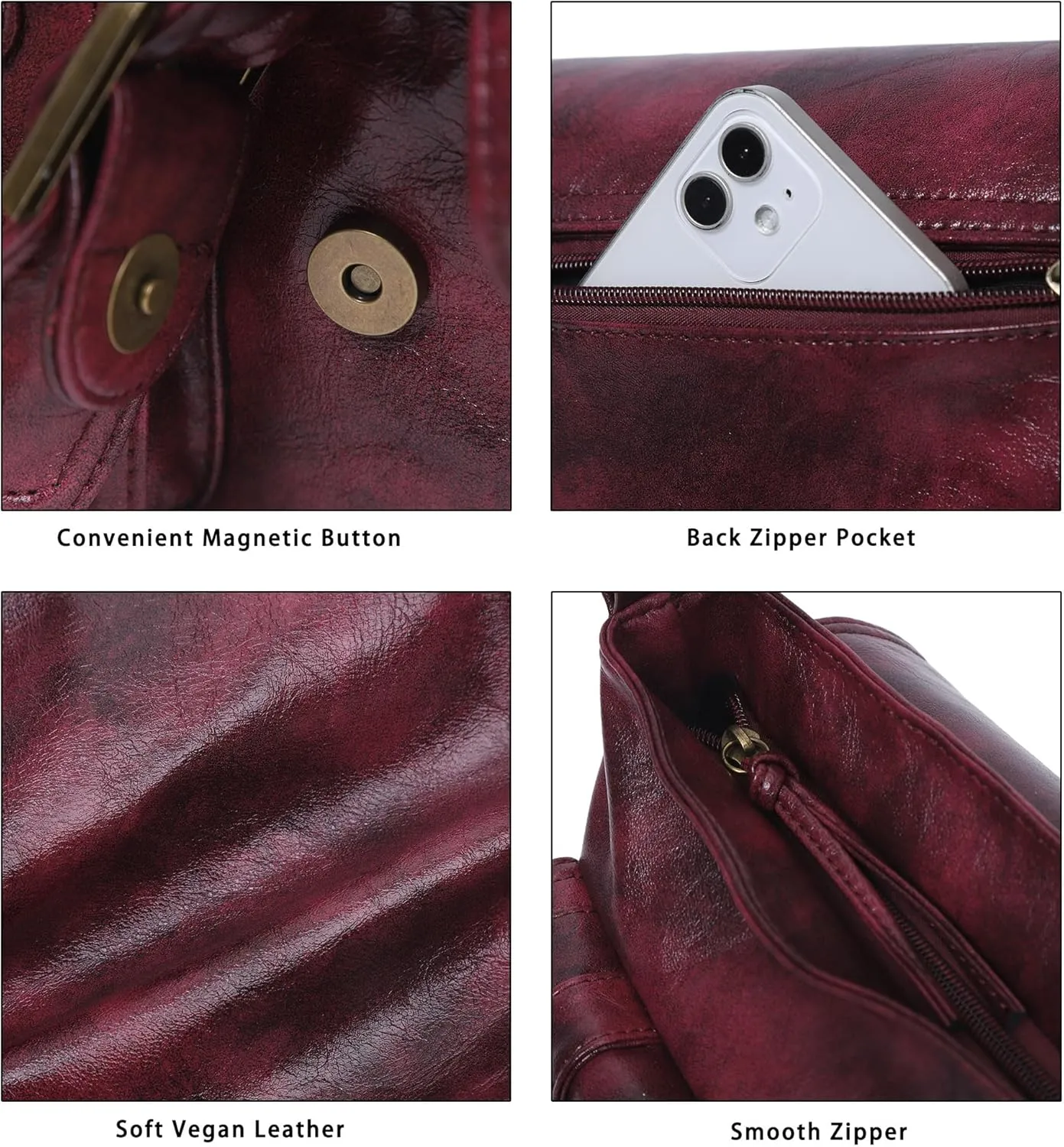 Angel Kiss Purses and Handbags for Women,Vegan Leather Hobo Purses Crossbody Hobo Bag Tote Satchel Handbags