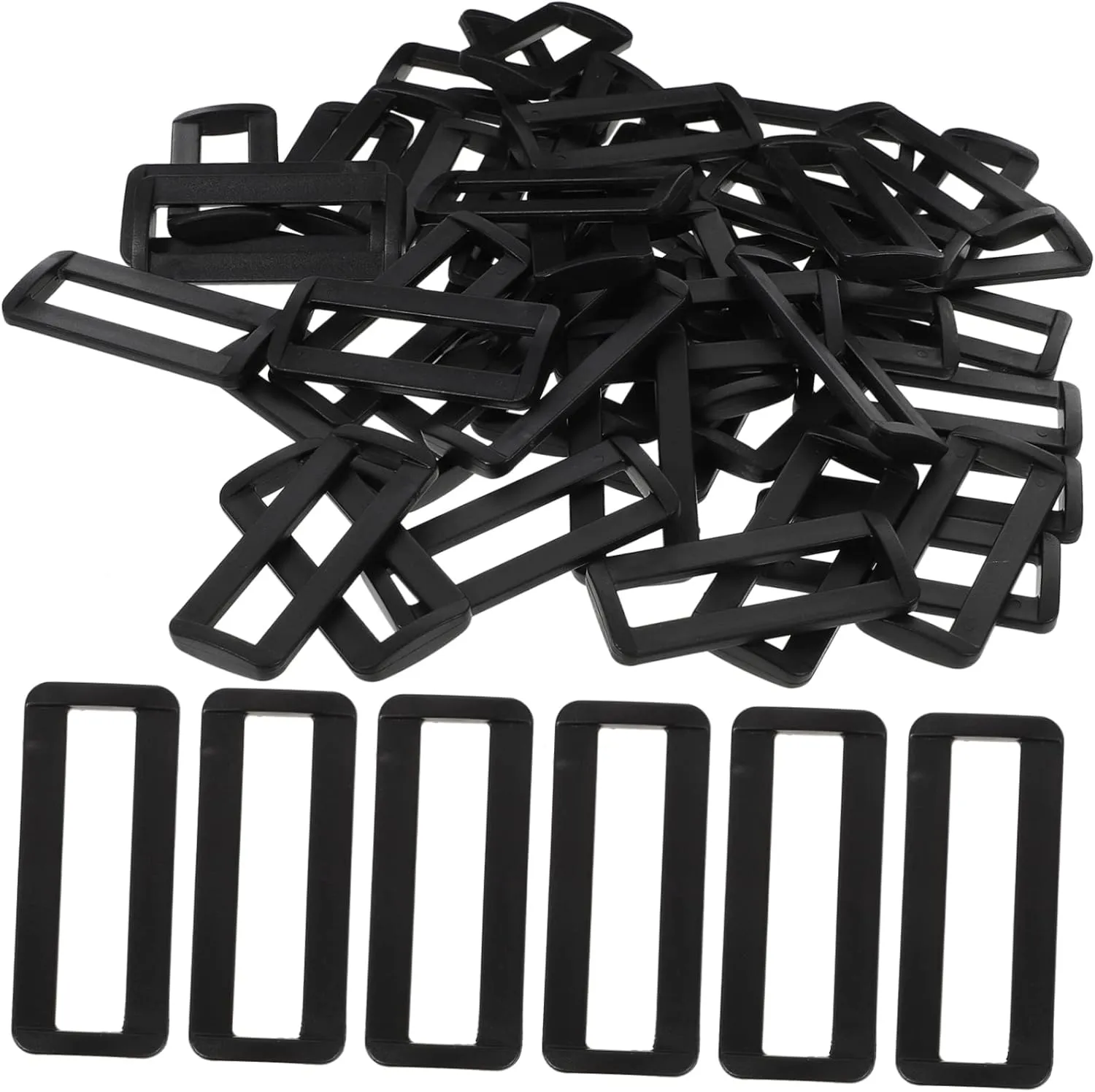 Angoily 100pcs Rectangle Ring Buckles for Bag Belt Buckles Duffle Bag Strap Metal Snaps