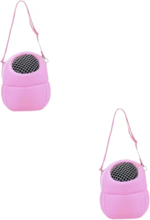 Angoily 2 Pcs Hamster Shoulder Bag Pet Crossbody Bag Compact Storage Pouch for Outdoor Breathable Mesh
