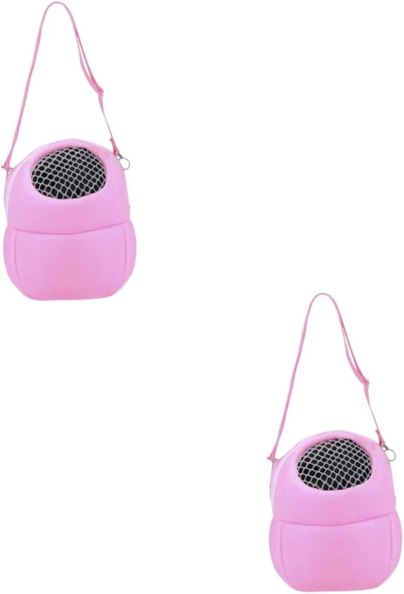 Angoily 2 Pcs Hamster Shoulder Bag Pet Crossbody Bag Compact Storage Pouch for Outdoor Breathable Mesh