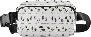 Animals and Bird Trails Fanny Packs for Women Men Waist Belt Bag for Running Workout Travel