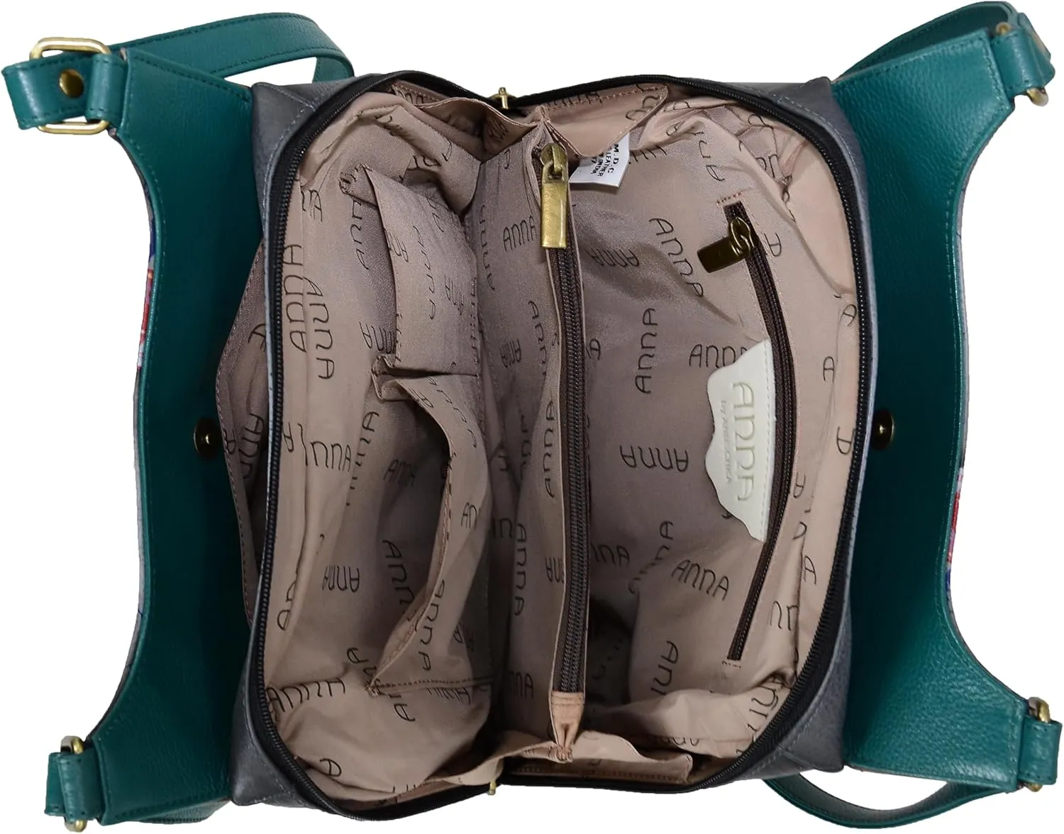 Anna by Anuschka Women Hand Painted Leather Triple Compartment Satchel