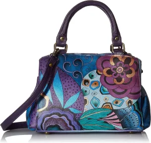 Anna by Anuschka Women's Genuine Leather Small Multicompartment Satchel Shoulder Bag