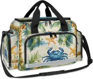 Anti-Scratch Duffle Bag for Travel 25x17.7x11.2 Inch - Waterproof Duffel Bag for Camping Fitness, Durable EMS Gear for First Responders Crab Coconut Tree