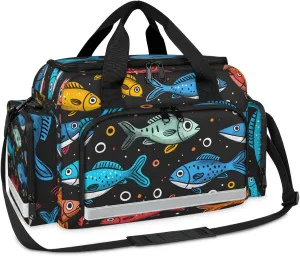 Anti-Scratch Duffle Bag for Travel 25x17.7x11.2 Inch - Waterproof Duffel Bag for Camping Fitness, Durable EMS Gear for First Responders Cute Fishes