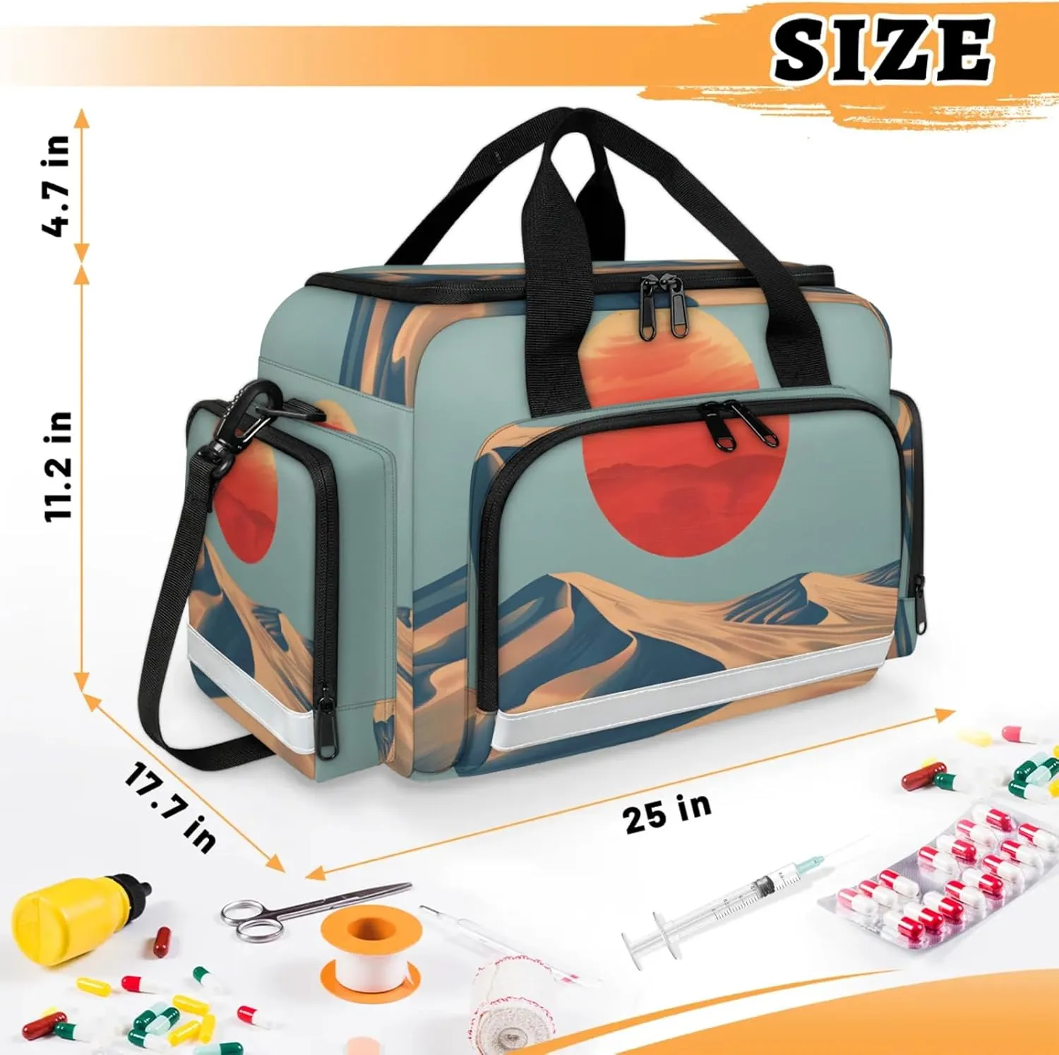 Anti-Scratch Duffle Bag for Travel 25x17.7x11.2 Inch - Waterproof Duffel Bag for Camping Fitness, Durable EMS Gear for First Responders Hot Sun