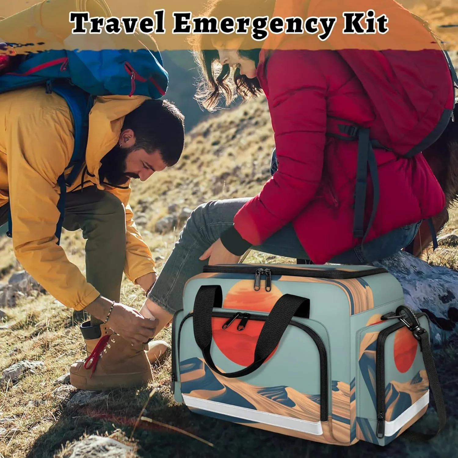 Anti-Scratch Duffle Bag for Travel 25x17.7x11.2 Inch - Waterproof Duffel Bag for Camping Fitness, Durable EMS Gear for First Responders Hot Sun
