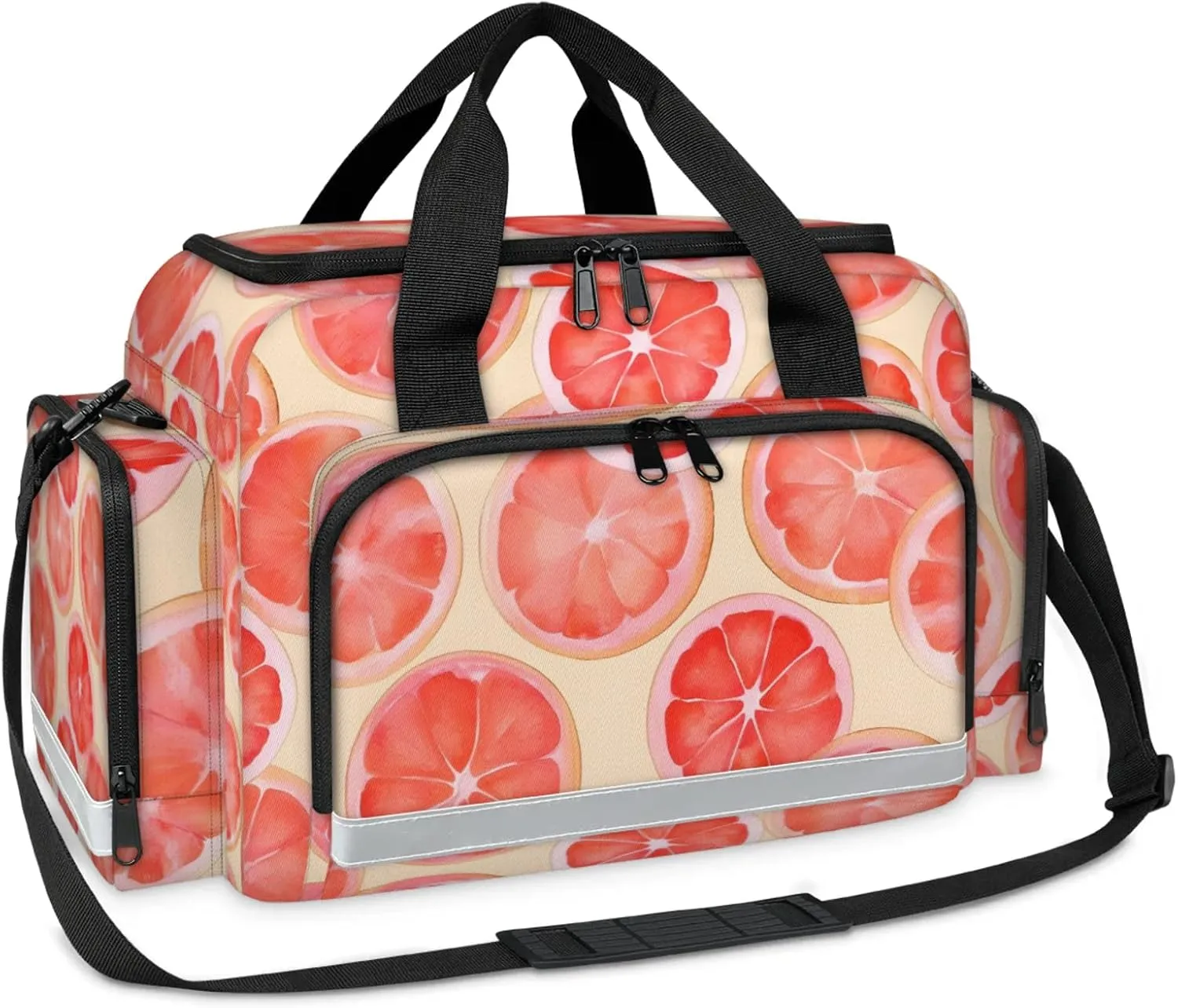 Anti-Scratch Duffle Bag for Travel 25x17.7x11.2 Inch - Waterproof Duffel Bag for Camping Fitness, Durable EMS Gear for First Responders Lemon Slice Theme