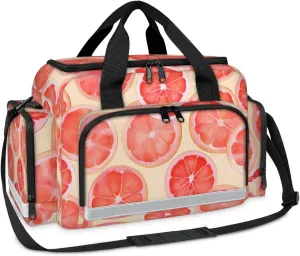 Anti-Scratch Duffle Bag for Travel 25x17.7x11.2 Inch - Waterproof Duffel Bag for Camping Fitness, Durable EMS Gear for First Responders Lemon Slice Theme