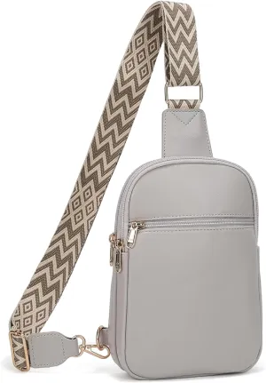 Anti Theft Small Sling Bag for Women, Crossbody Bags for Women RFID Fanny Packs Vegan Leather for Women Travel Shopping Grey