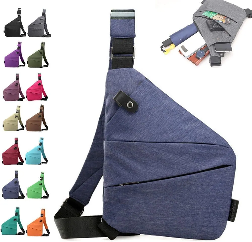 Anti Theft Travel Bag, Large Crossbody Bags for Women Men, Waterproof Lightweight Shoulder Sling Bags