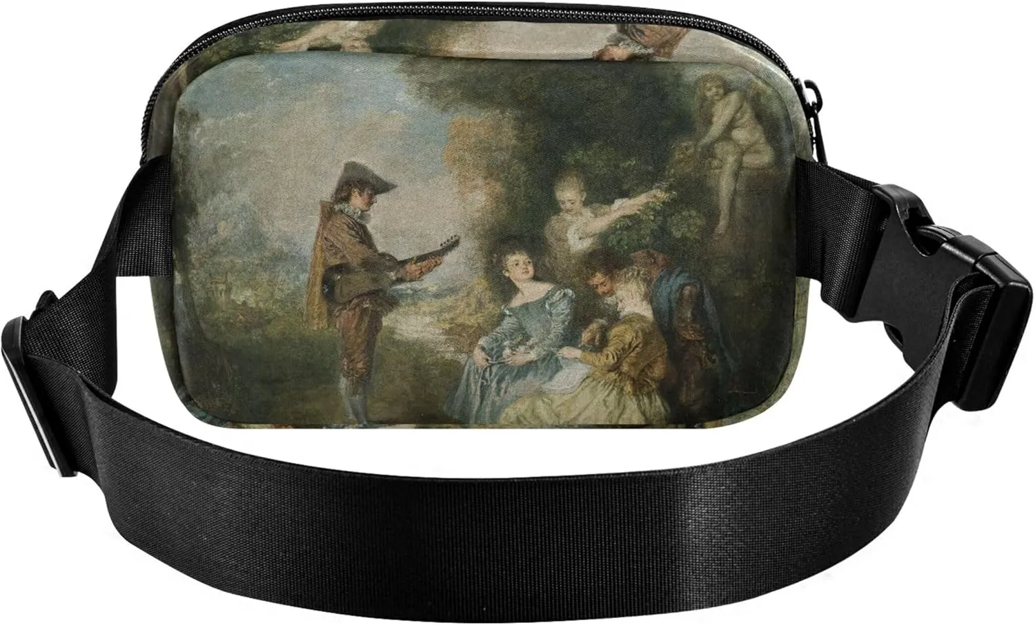 Antoine Watteau Painting Love Fanny Packs for Women Waterproof Anti Theft Belt Bag Trendy Crossbody Waist Pack