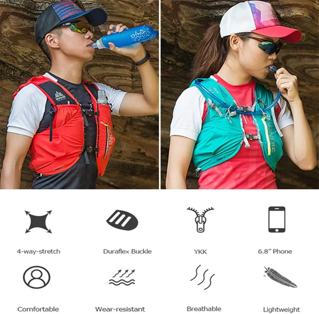 AONIJIE 12L Men Women Running Vest Pack Hydration Backpack Outdoor Sports Bag for Marathon Cycling Hiking