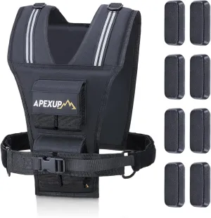 APEXUP Adjustable Weighted Vest Men 20lbs/30lbs/40lbs Weights with Reflective Stripe, Weight Vest Woman Workout Vest for Strength Training Running Walking