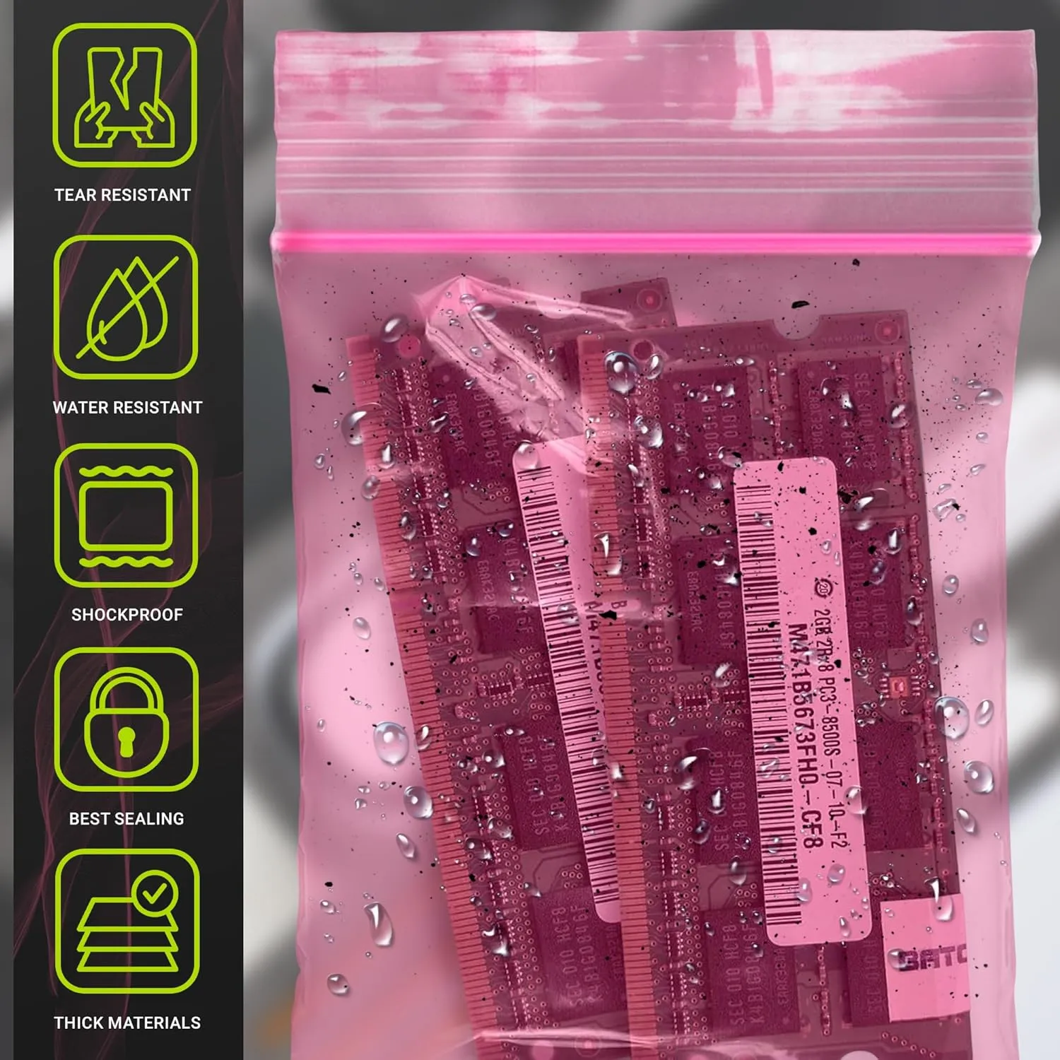 APQ Plastic Reclosable Zipper Bags, 6 x 8 Inch. Pack of 100 Anti Static Poly Bag. Plastic Jewelry Bags. Anti Static Bag Resealable. Resealable Plastic Bags. Jewelry Poly Bags Reclosable