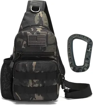 Armiya Men's Tactical Sling Bag, Small Shoulder Chest Molle Daypack Backpack for Cycling Hiking Camping Trekking