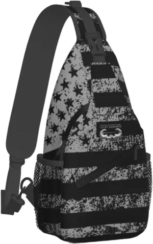 Army 101st Airborne Air Assault Sling Bag for Men, Small Crossbody Sling Bags, Mini Water Resistant Shoulder Daypack for Travel, Anti Thief Chest Bag for Hiking