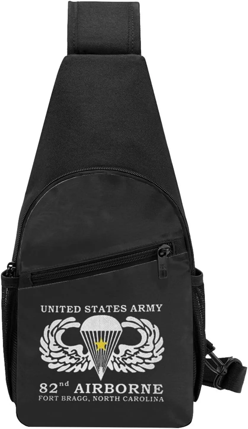 Army 82nd Airborne Sling Bag Crossbody Backpack Shoulder Casual Daypack Bags for Men