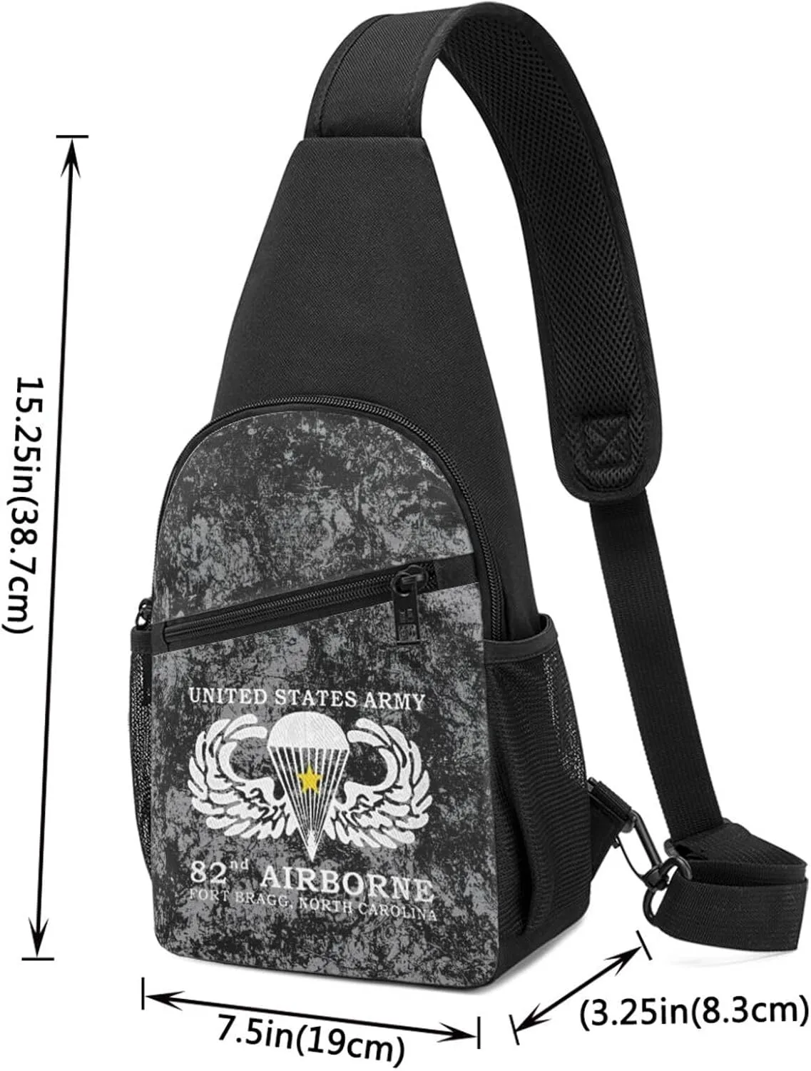 Army 82nd Airborne Sling Bag Crossbody Backpack Shoulder Casual Daypack Bags for Men