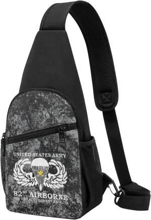 Army 82nd Airborne Sling Bag Crossbody Backpack Shoulder Casual Daypack Bags for Men