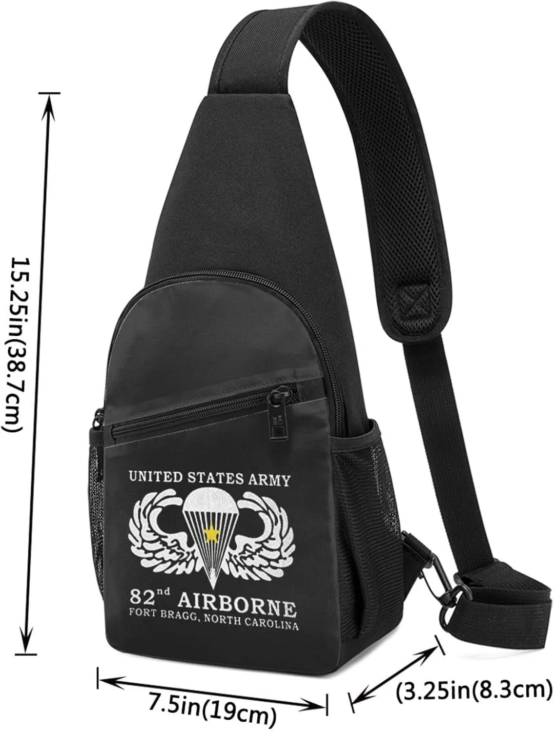 Army 82nd Airborne Sling Bag Crossbody Backpack Shoulder Casual Daypack Bags for Men